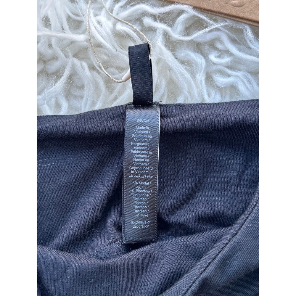 Skims Smooth Lounge Skimpy Strap Scoop Neck Mini Dress Obsidian Size Small - Picture 10 of 11